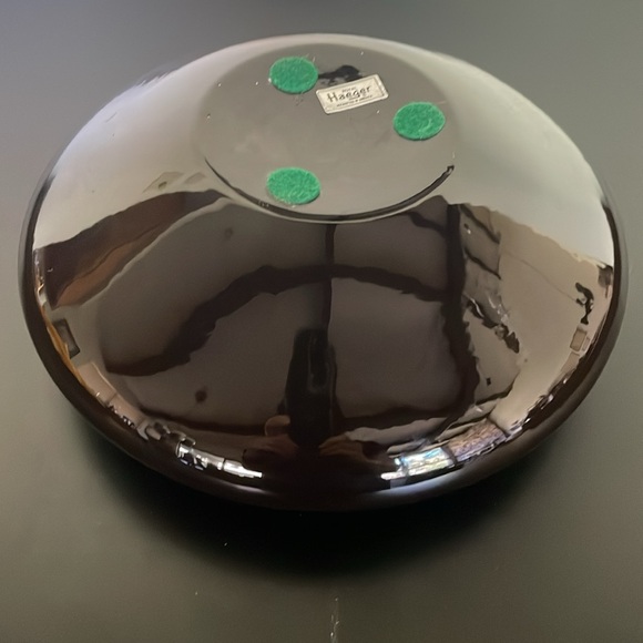Royal Haeger vintage black glass saucer vase - Picture 4 of 5